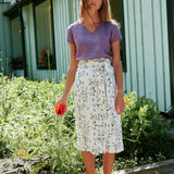 MARFA faux-wrap linen skirt