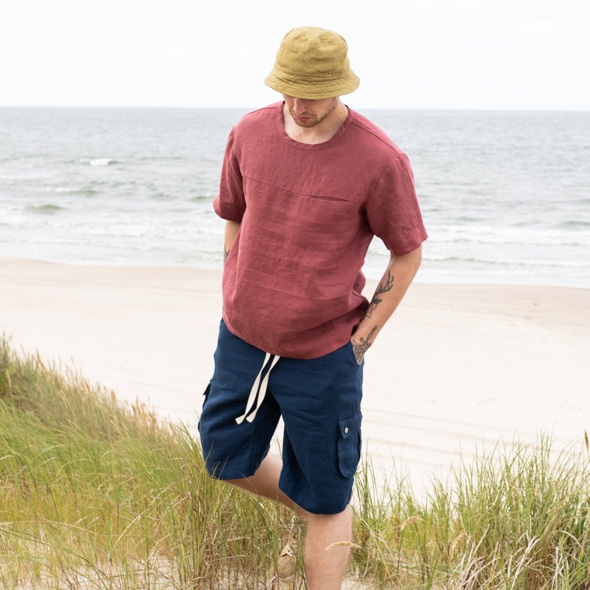 Men’s cargo linen shorts MACKAY - notPERFECTLINEN