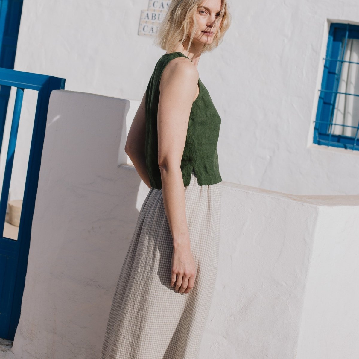 PERCE cropped linen top - notPERFECTLINEN