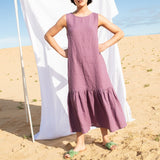 PATNA drop ruffle linen dress - notPERFECTLINEN EU