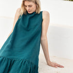 PATNA drop ruffle linen dress - notPERFECTLINEN EU