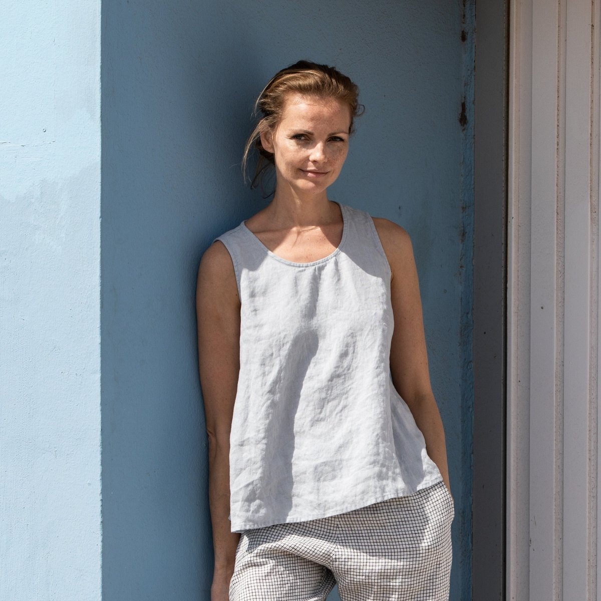 PRAGUE swing linen tank top - notPERFECTLINEN EU