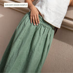 Bay-2 (or Bay) linen top in Cream + Sion linen skirt in Aqua/Grey Gingham (non-customizable) - notPERFECTLINEN EU