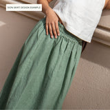Bay-2 (or Bay) linen top in Cream + Sion linen skirt in Desert Sage (non-customizable) - notPERFECTLINEN EU