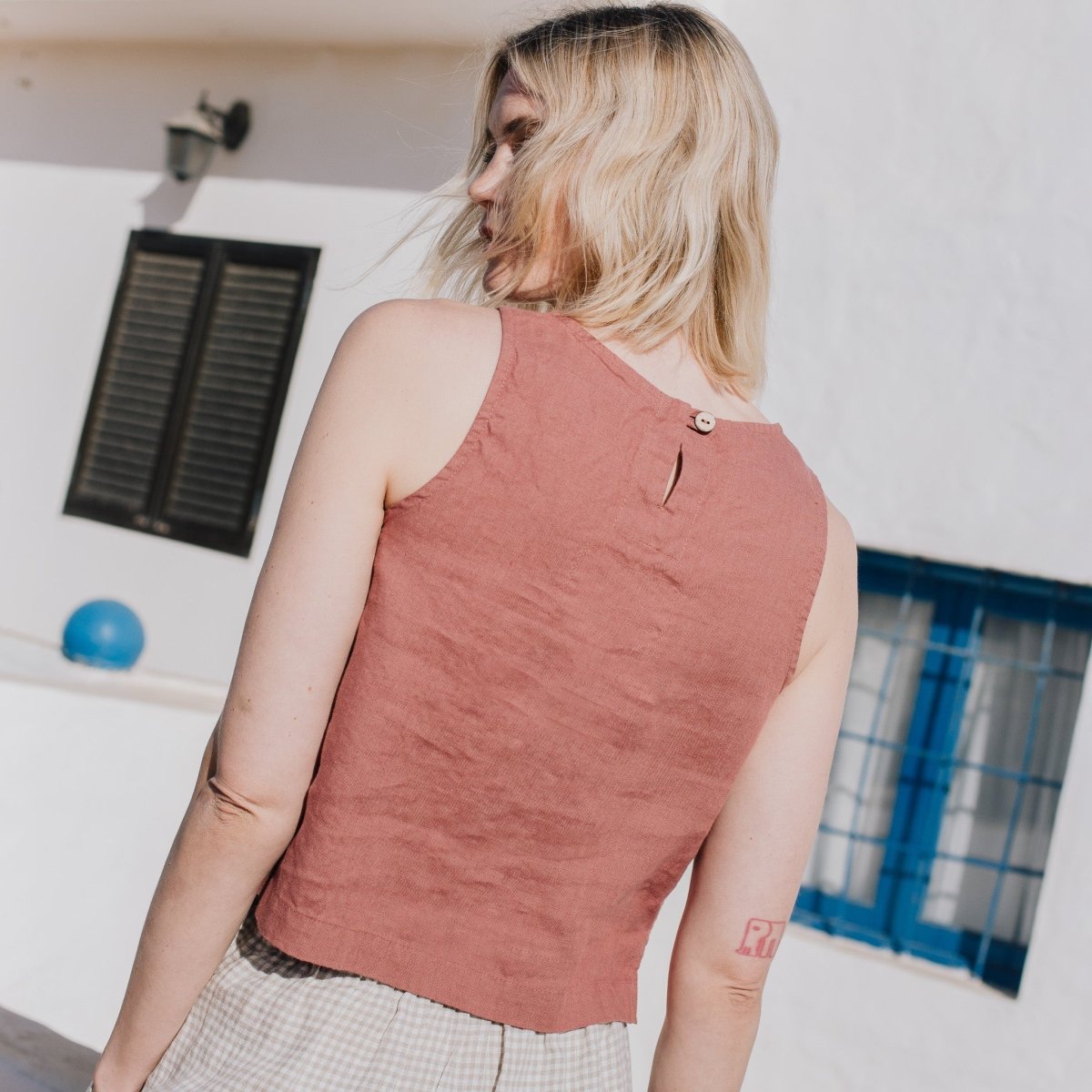 BAY cropped linen top - notPERFECTLINEN EU