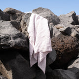 Large linen waffle bath towel in Ashes of Rose (READY TO SHIP) - notPERFECTLINEN EU