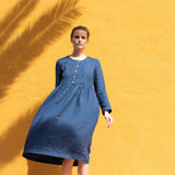 Long sleeve Maxi MAMA linen dress - notPERFECTLINEN EU